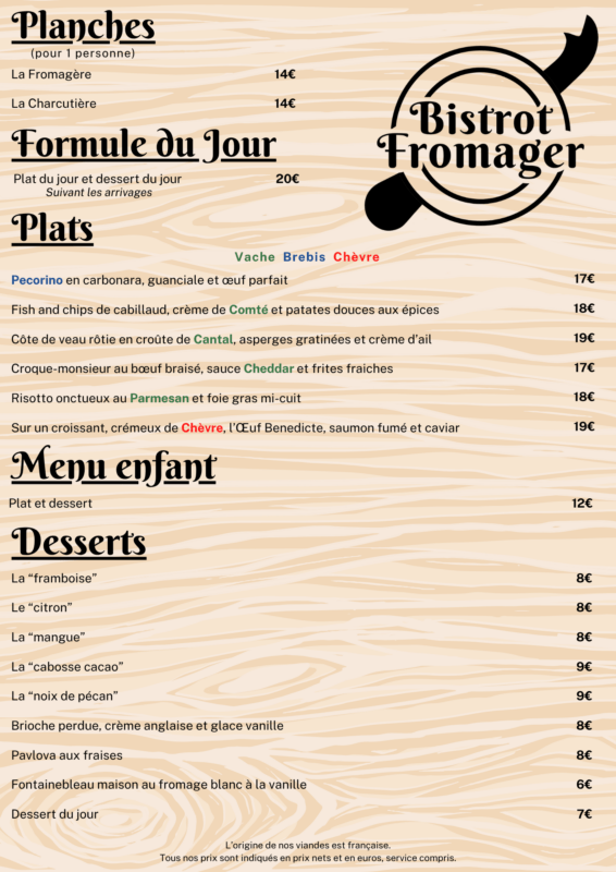 MENU JUIN